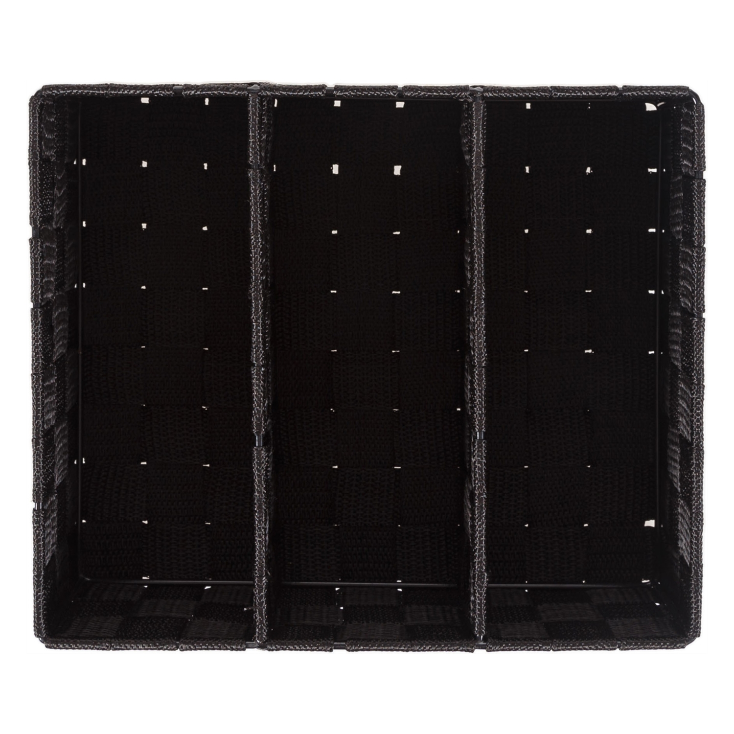 ORGANİZER 3 BÖLMELİ SEPET SİYAH 25X21X8,5 CM