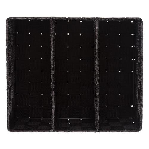  ORGANİZER 3 BÖLMELİ SEPET SİYAH 25X21X8,5 CM