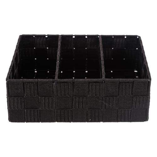  ORGANİZER 3 BÖLMELİ SEPET SİYAH 25X21X8,5 CM