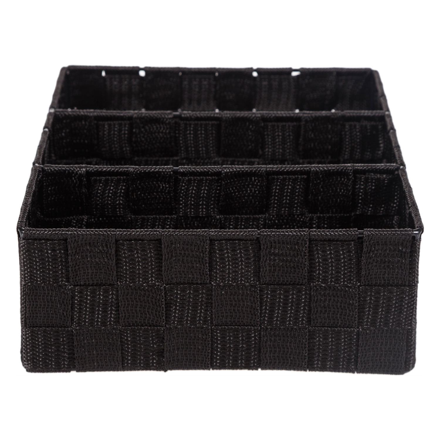 ORGANİZER 3 BÖLMELİ SEPET SİYAH 25X21X8,5 CM