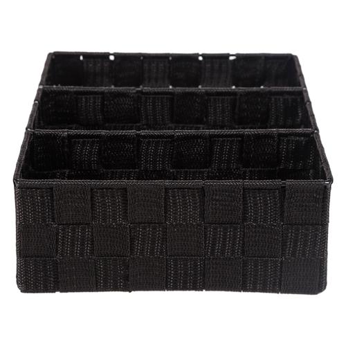  ORGANİZER 3 BÖLMELİ SEPET SİYAH 25X21X8,5 CM