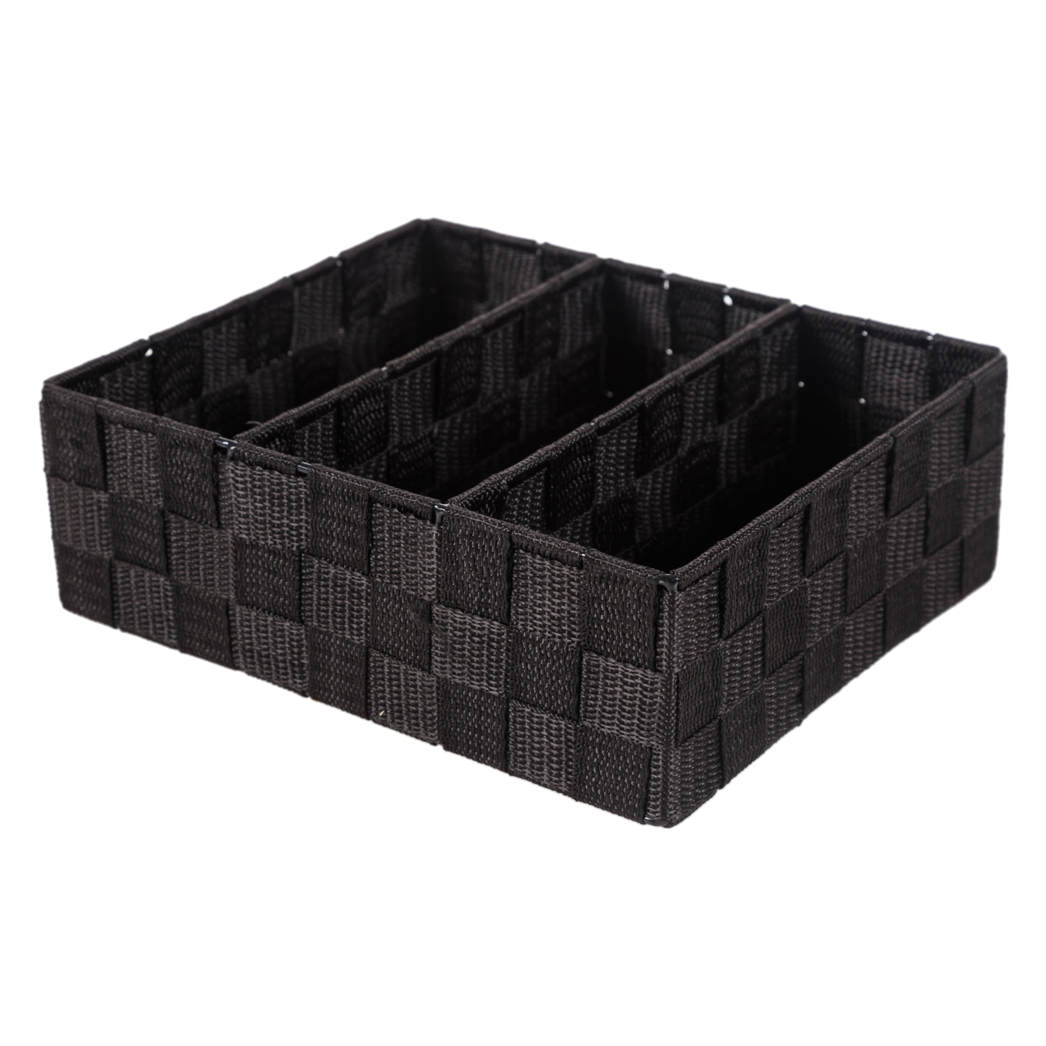 ORGANİZER 3 BÖLMELİ SEPET SİYAH 25X21X8,5 CM