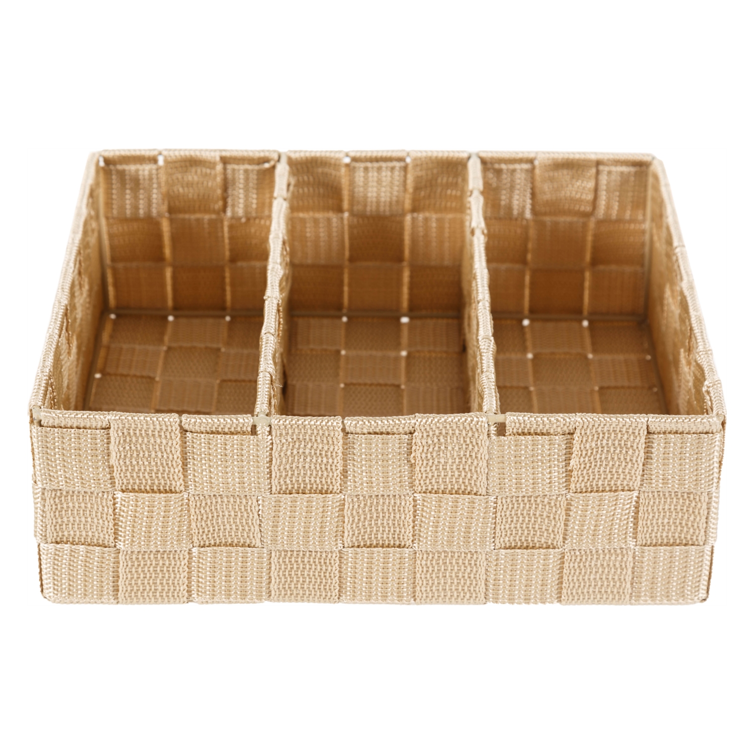 ORGANİZER 3 BÖLMELİ SEPET BEJ 25X21X8,5 CM