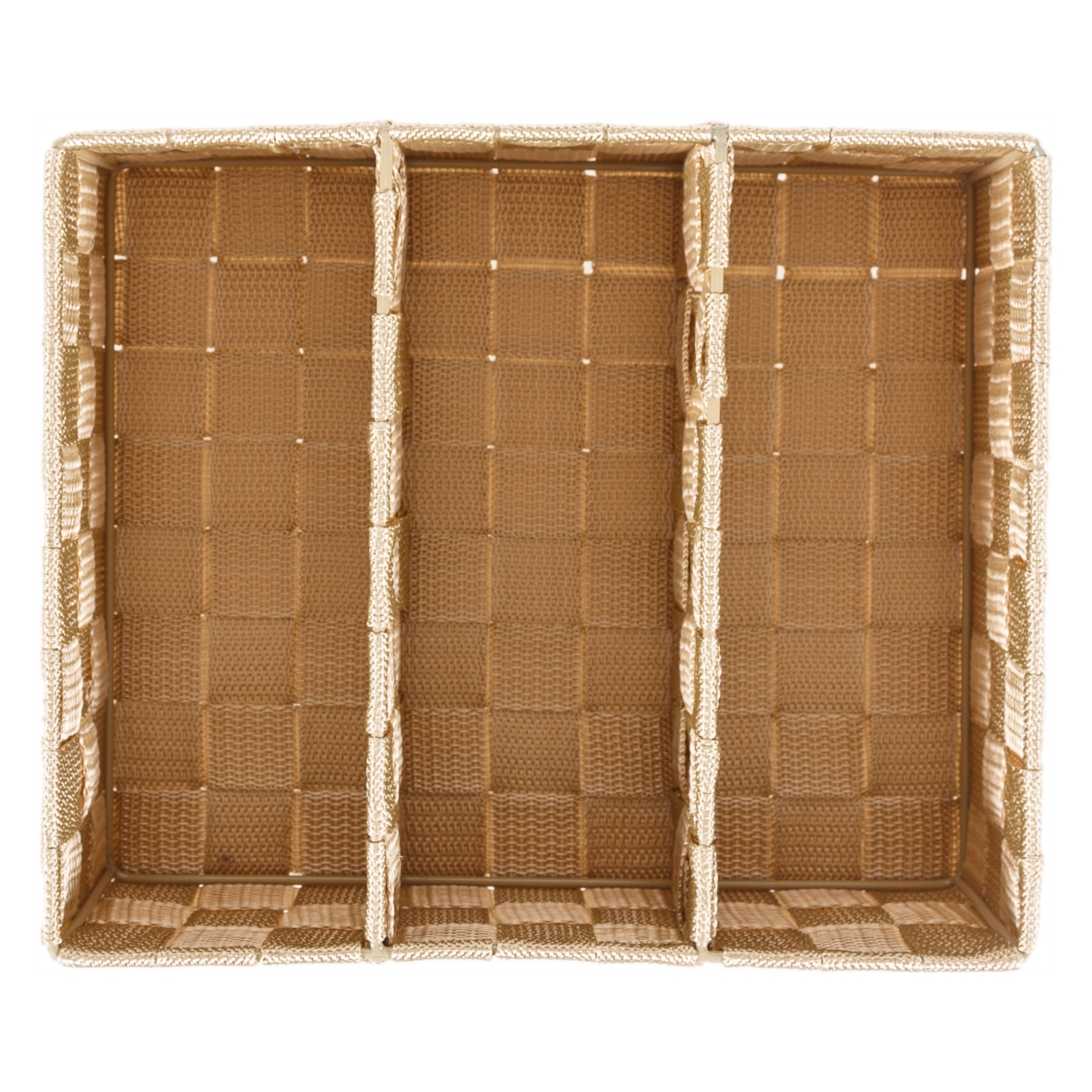 ORGANİZER 3 BÖLMELİ SEPET BEJ 25X21X8,5 CM