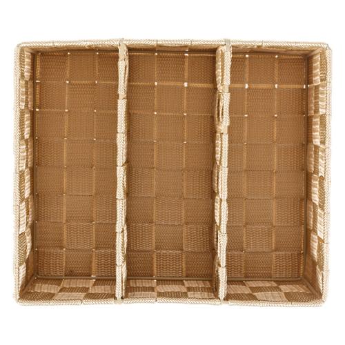  ORGANİZER 3 BÖLMELİ SEPET BEJ 25X21X8,5 CM