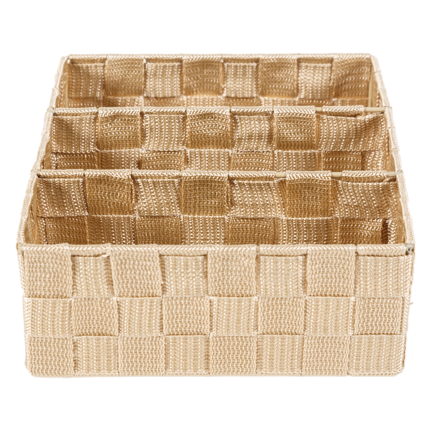 ORGANİZER 3 BÖLMELİ SEPET BEJ 25X21X8,5 CM