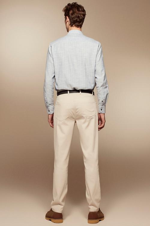  ÇİZGİLİ SLIM FİT PAMUKLU GÖMLEK