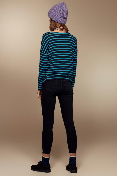  DÜŞÜK OMUZLU KAYIK YAKA SWEATSHIRT