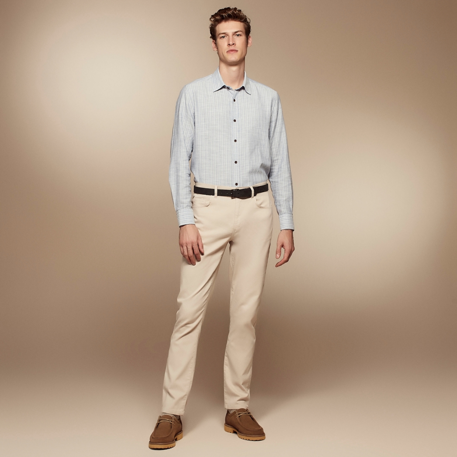 ÇİZGİLİ SLIM FİT PAMUKLU GÖMLEK