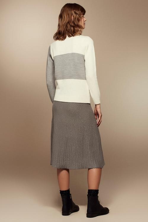  PİLELİ MİDİ BOY PAMUKLU TRİKO ETEK