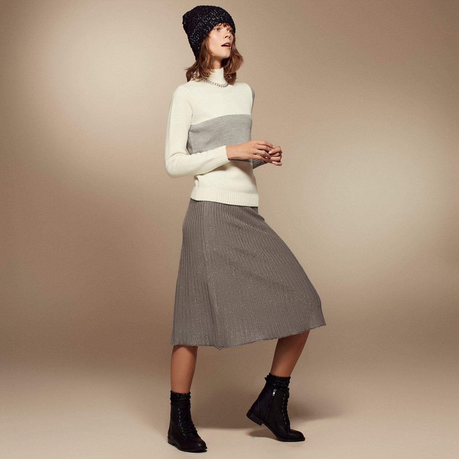 PİLELİ MİDİ BOY PAMUKLU TRİKO ETEK