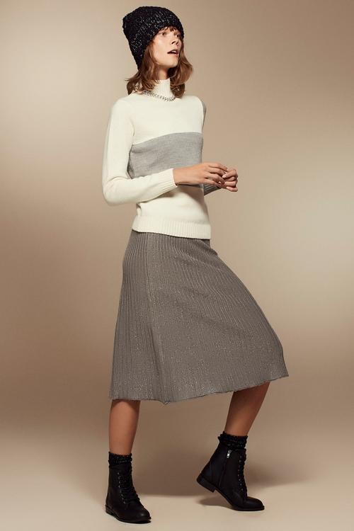  PİLELİ MİDİ BOY PAMUKLU TRİKO ETEK