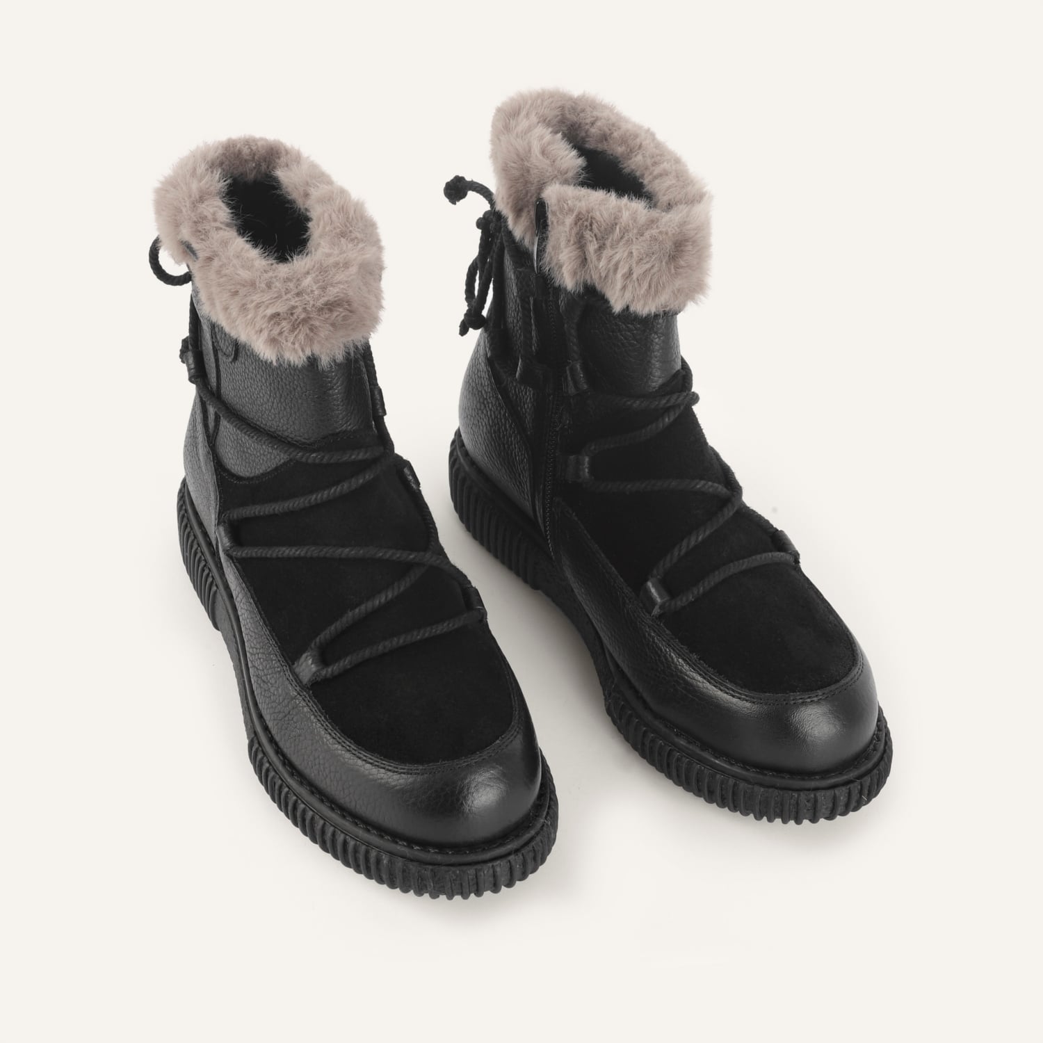 İÇİ PELUŞ KALIN TABANLI DERİ BOT