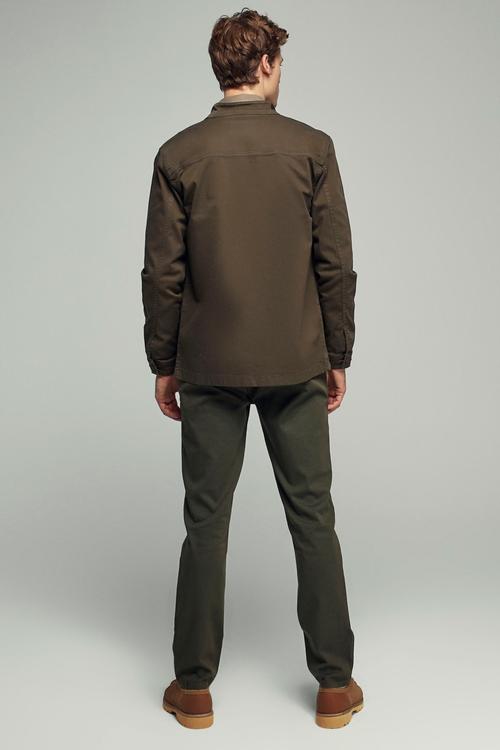  DİK YAKA CEPLİ PAMUK CEKET