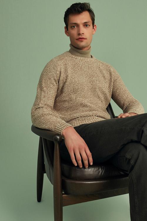  BİSİKLET YAKA DOKULU KAZAK