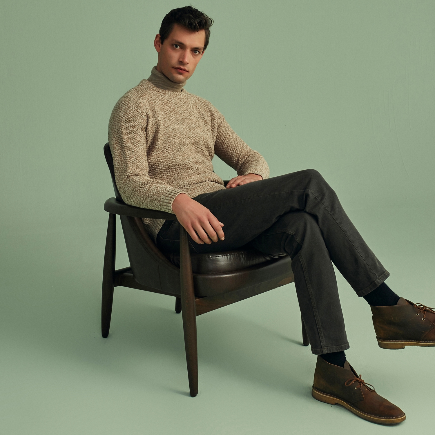 BİSİKLET YAKA DOKULU KAZAK