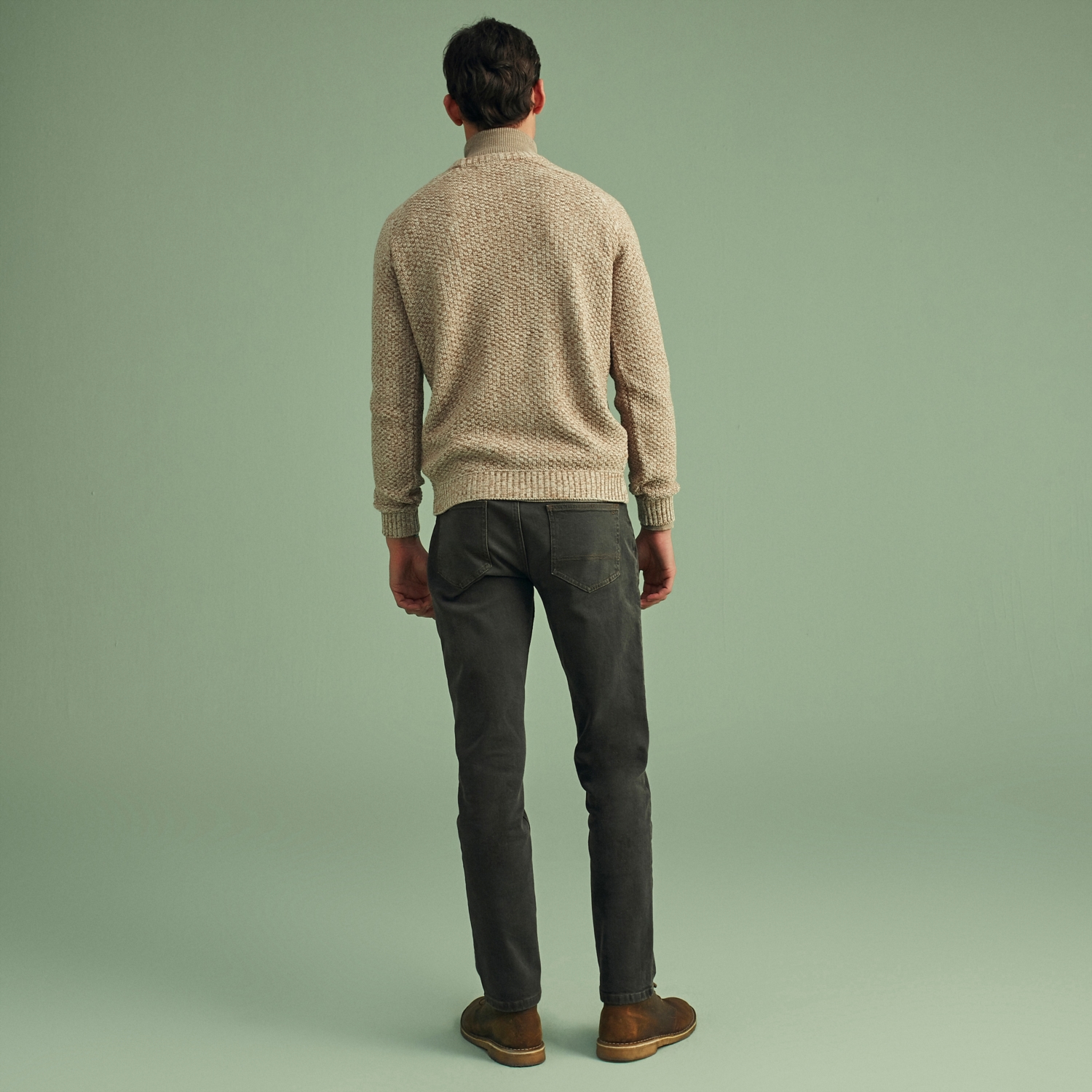 BİSİKLET YAKA DOKULU KAZAK