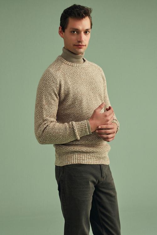  BİSİKLET YAKA DOKULU KAZAK