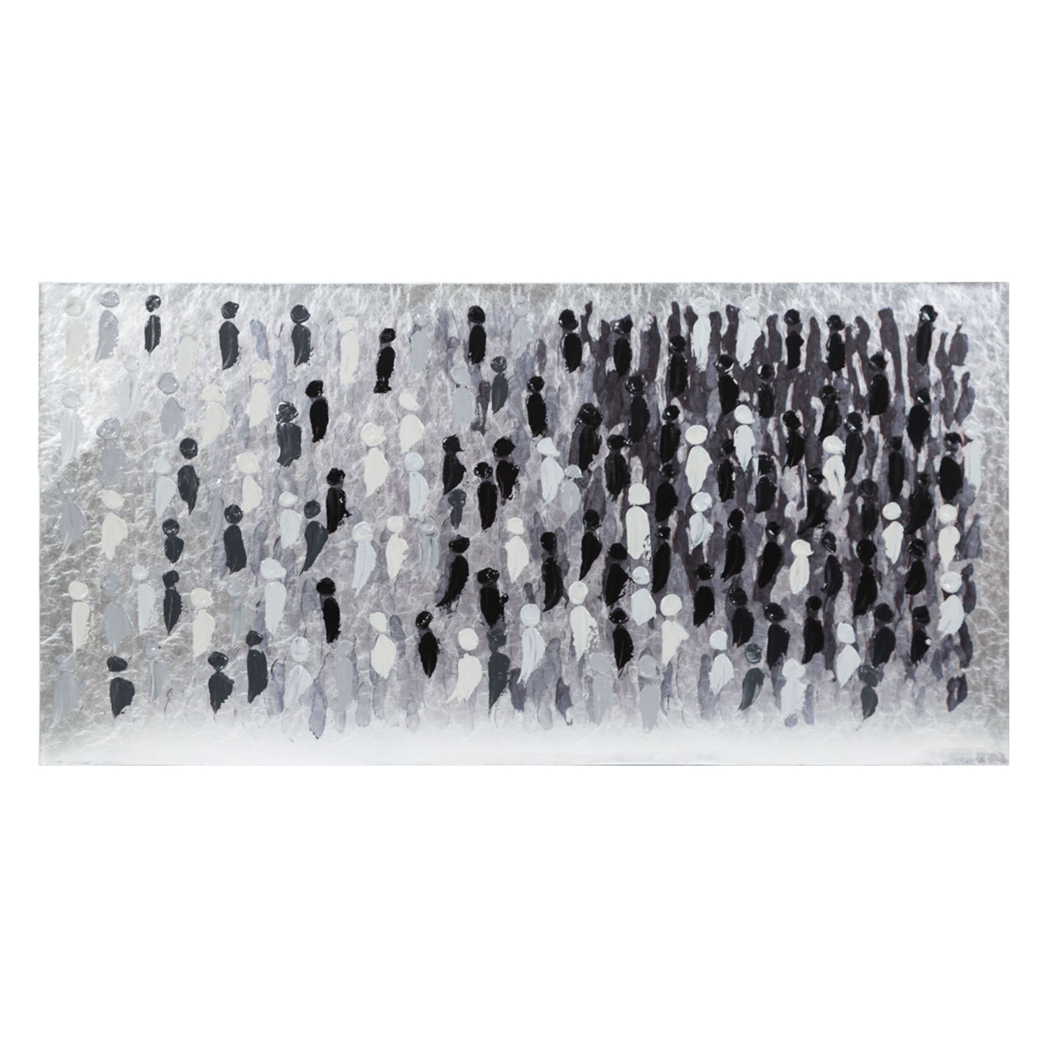 SILVER BLACK-WHITE YAĞLIBOYA TABLO 60X120CM