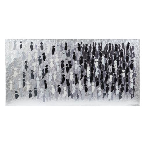  SILVER BLACK-WHITE YAĞLIBOYA TABLO 60X120CM