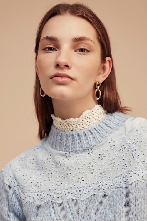  YAKASI DANTELLİ KAZAK