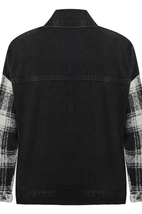  EKOSE DETAYLI JEAN CEKET