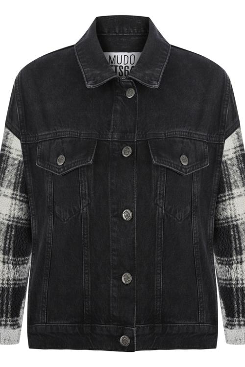  EKOSE DETAYLI JEAN CEKET