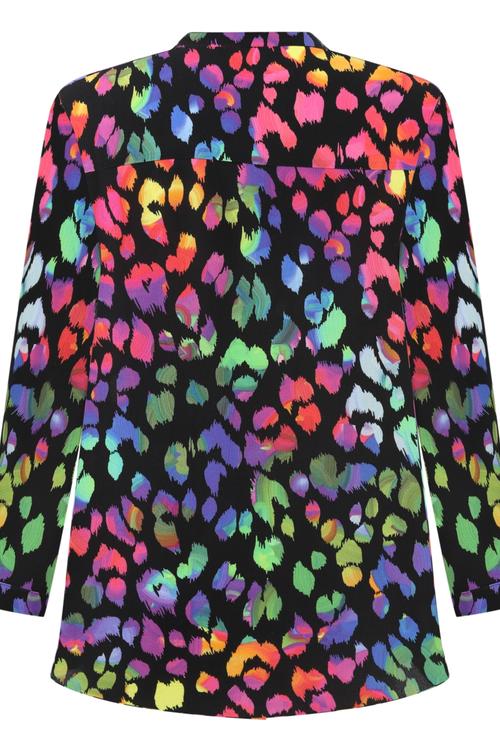  RENKLİ LEOPAR BASKILI GÖMLEK