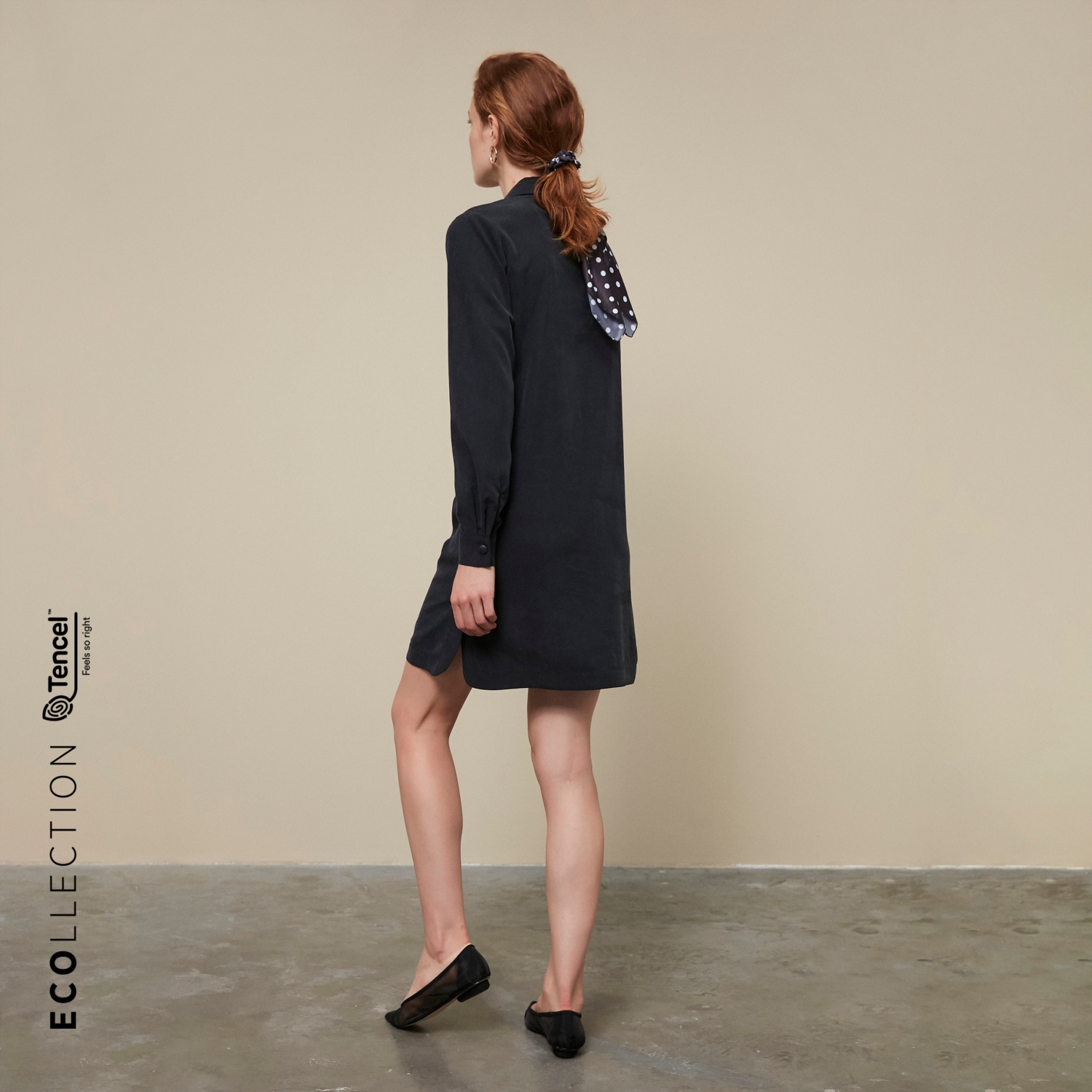 TENCEL TM MİNİ GÖMLEK ELBİSE