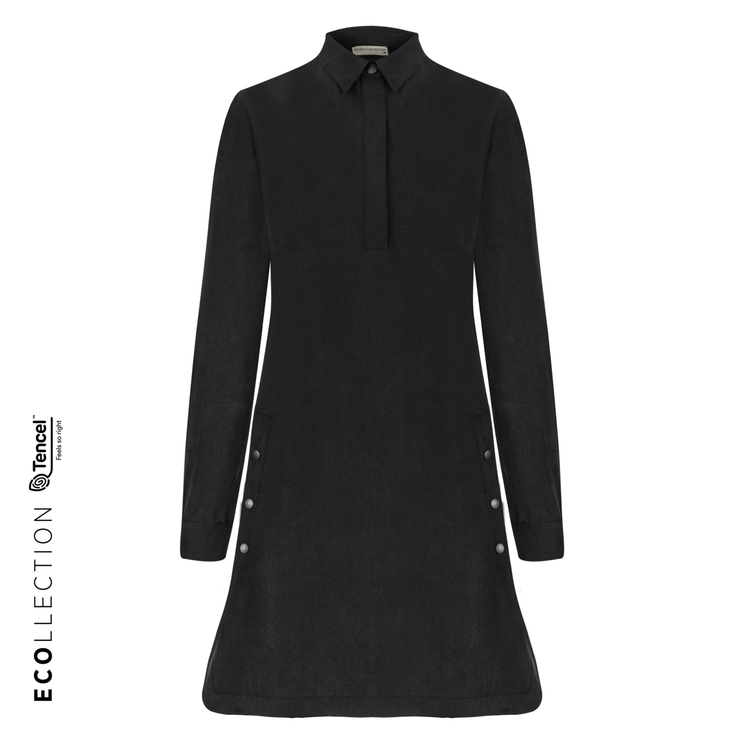 TENCEL TM MİNİ GÖMLEK ELBİSE