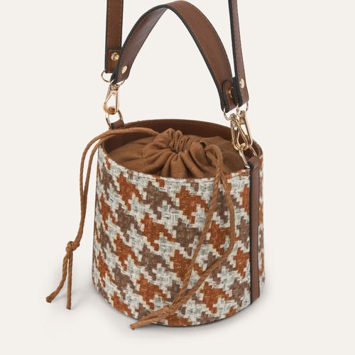  KAZAYAĞI DESENLİ BÜZGÜLÜ EL ÇANTASI