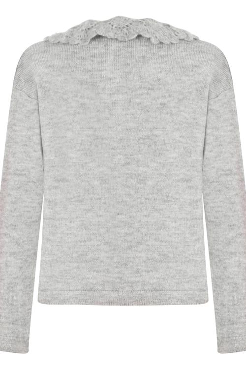  DANTEL YAKA DÜĞMELİ TRİKO HIRKA