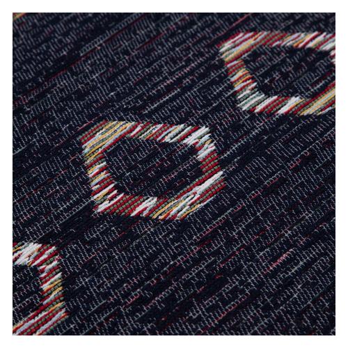  ETNİK KARE DESENLİ KİLİM SİYAH 80X150CM