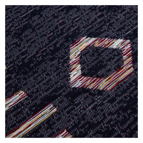  ETNİK KARE DESENLİ HALI SİYAH 120X180CM