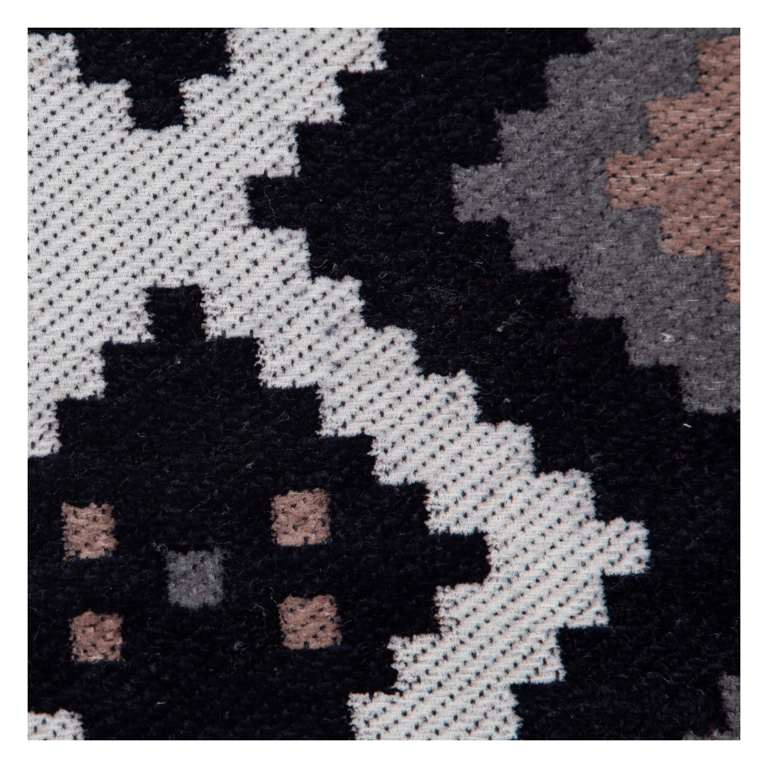 ETNİK ÇİFT TARAFLI HALI SİYAH BEYAZ 120X180CM