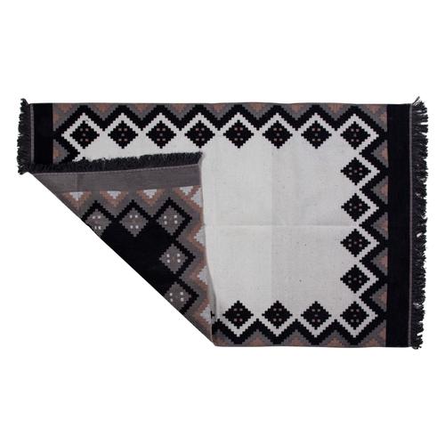  ETNİK ÇİFT TARAFLI HALI SİYAH BEYAZ 120X180CM