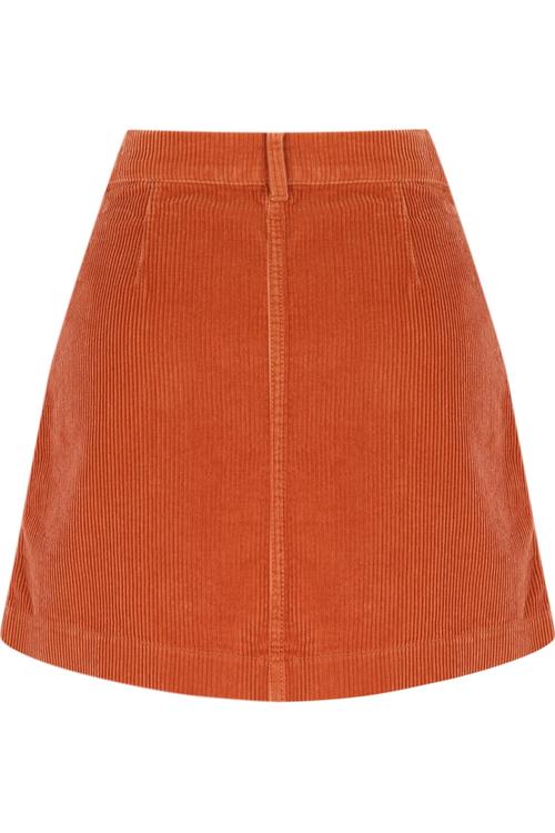  ÖNÜ DÜĞMELİ KADİFE MİNİ ETEK