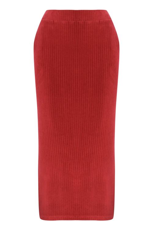  KADİFE KALEM MİDİ ETEK