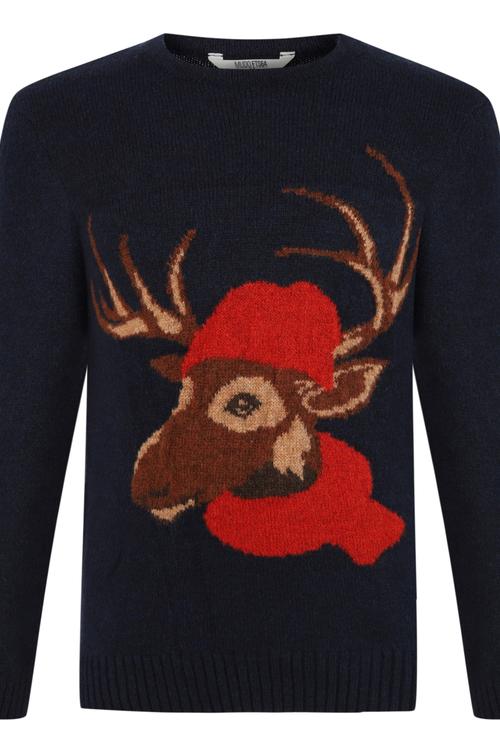  GEYİK DESENLİ UNISEX BİSİKLET YAKA KAZAK