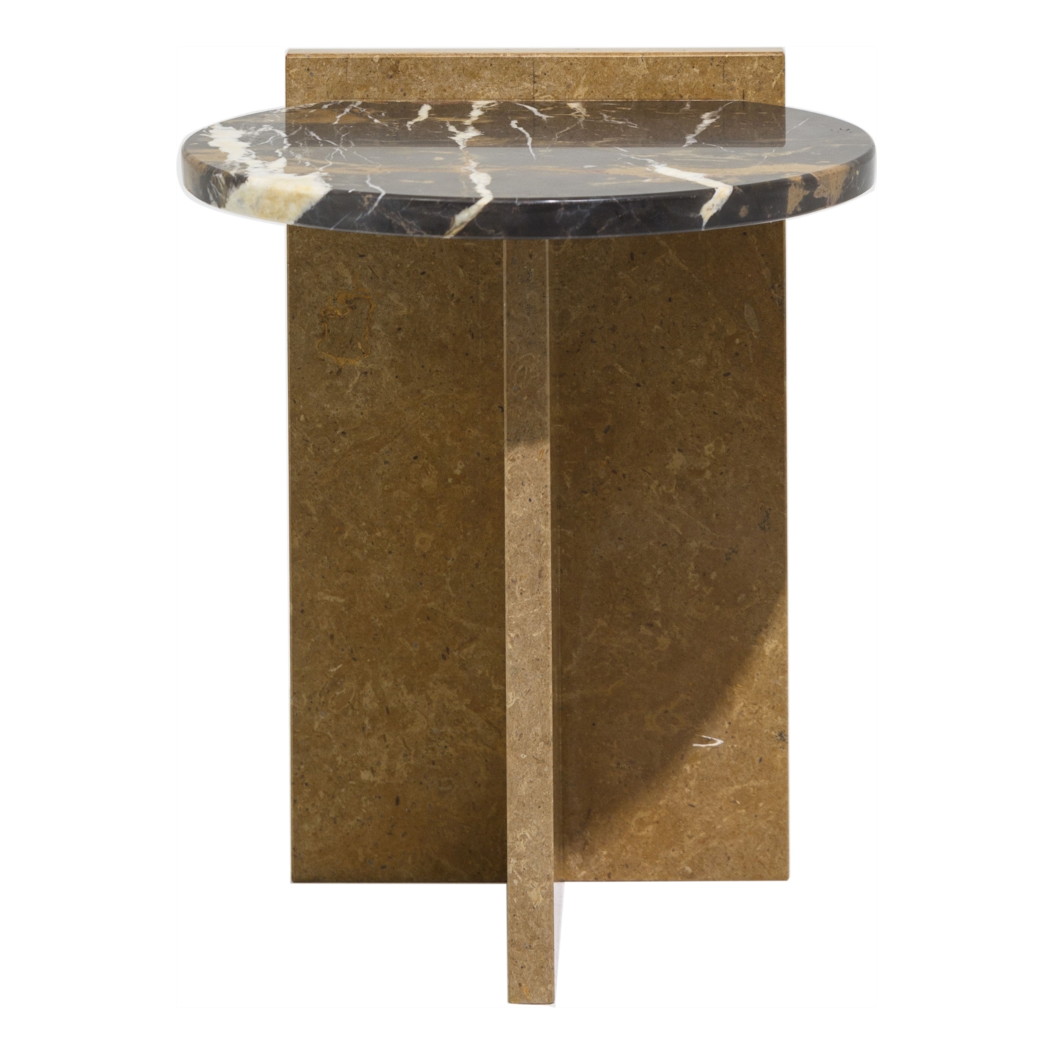 ALL MARBLE YUVARLAK SİYAH & ALTIN SEHPA