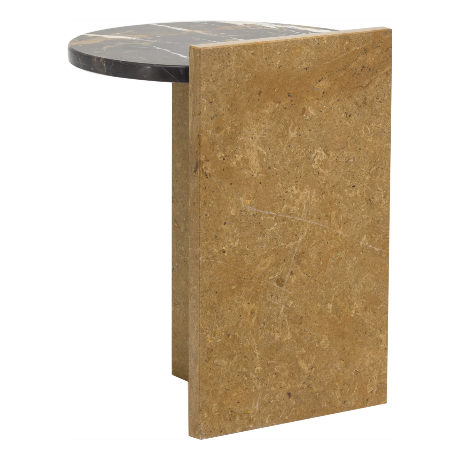 ALL MARBLE YUVARLAK SİYAH & ALTIN SEHPA