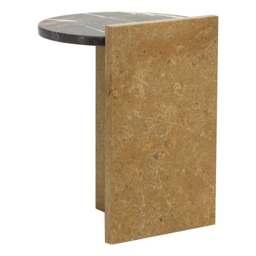  ALL MARBLE YUVARLAK SİYAH & ALTIN SEHPA