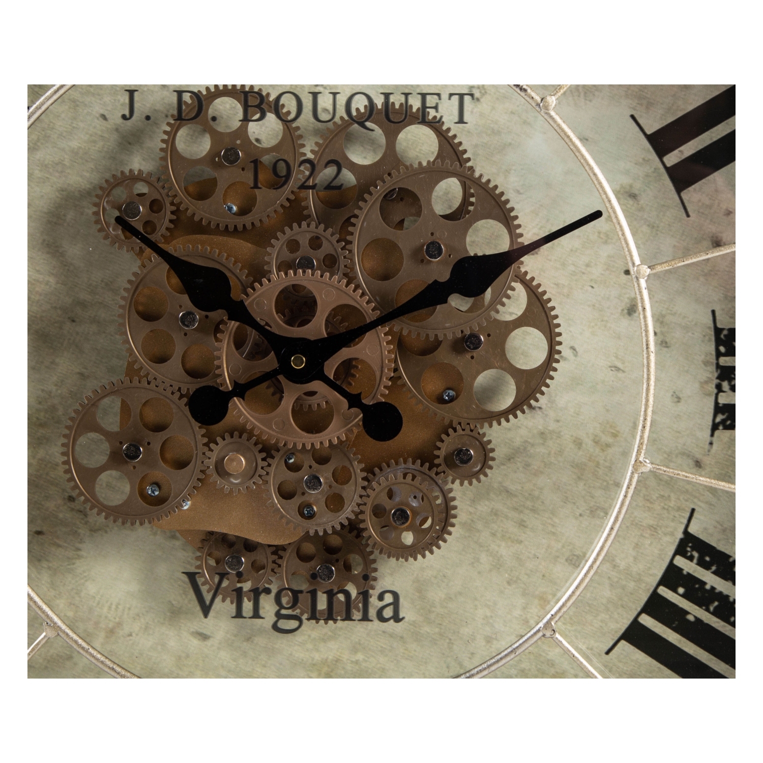 GRASSE METAL YUVARLAK DUVAR SAATİ GÜMÜŞ ÇARK 80CM