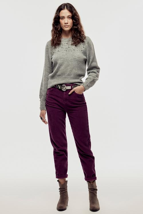  BİSİKLET YAKA İNCİLİ KAZAK