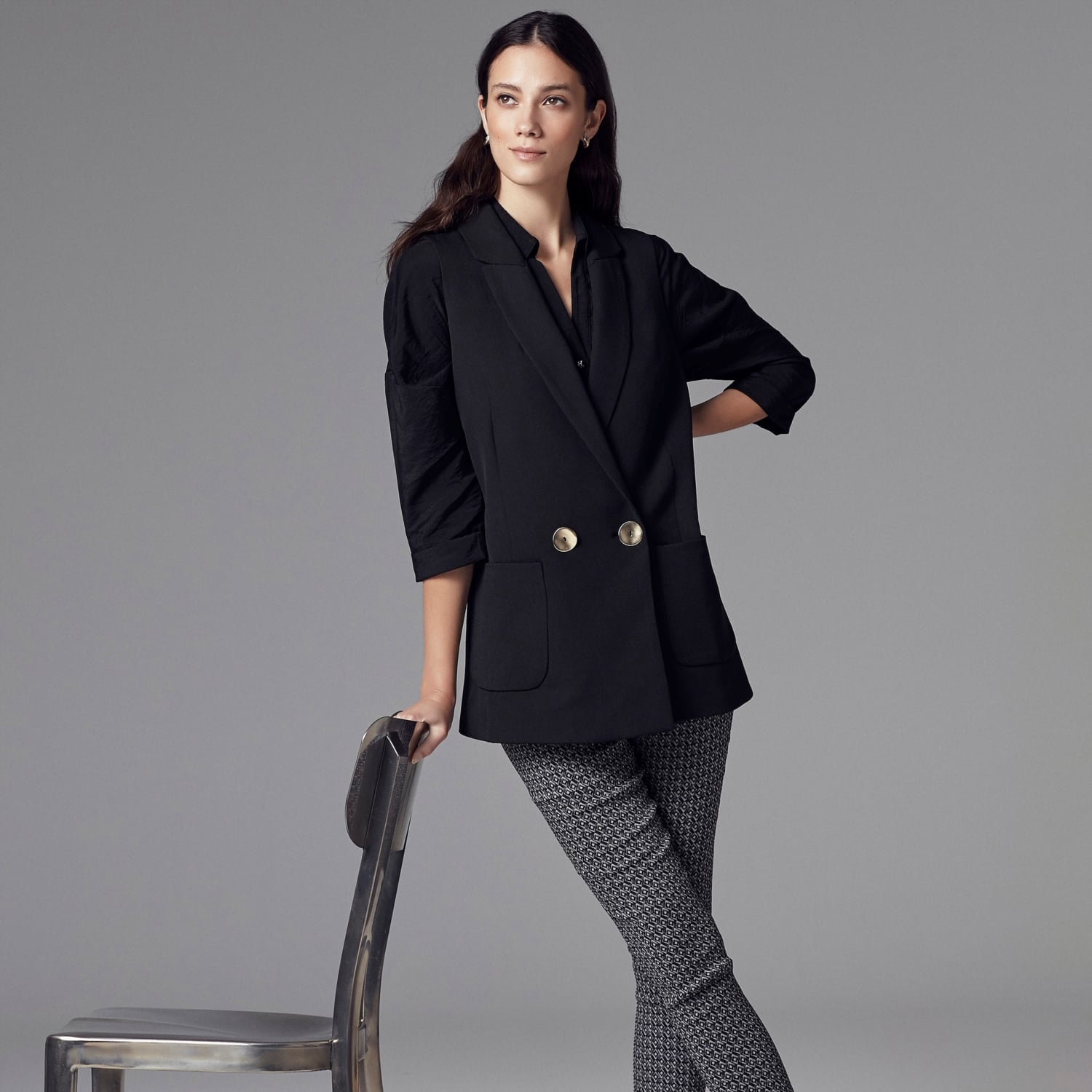 METAL DÜĞMELİ KRUVAZE YAKA YELEK