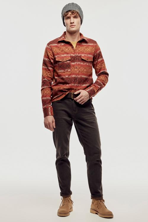  ETNİK DESENLİ PAMUK GÖMLEK