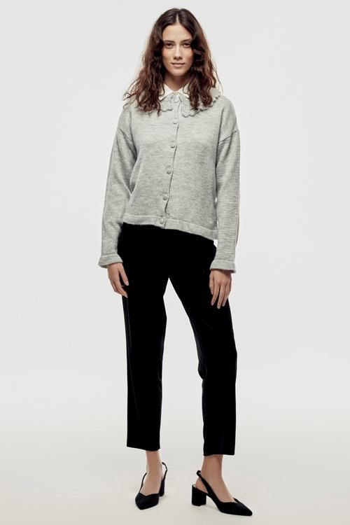  DANTEL YAKA DÜĞMELİ TRİKO HIRKA