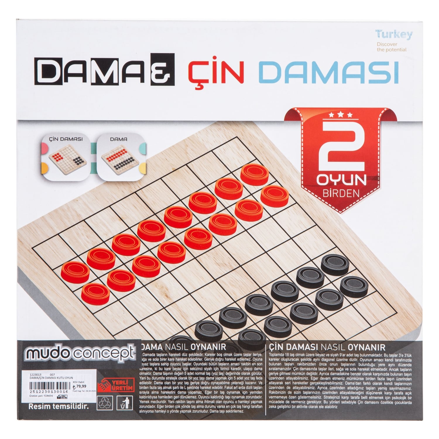 DAMA/ÇİN DAMASI KUTU OYUN