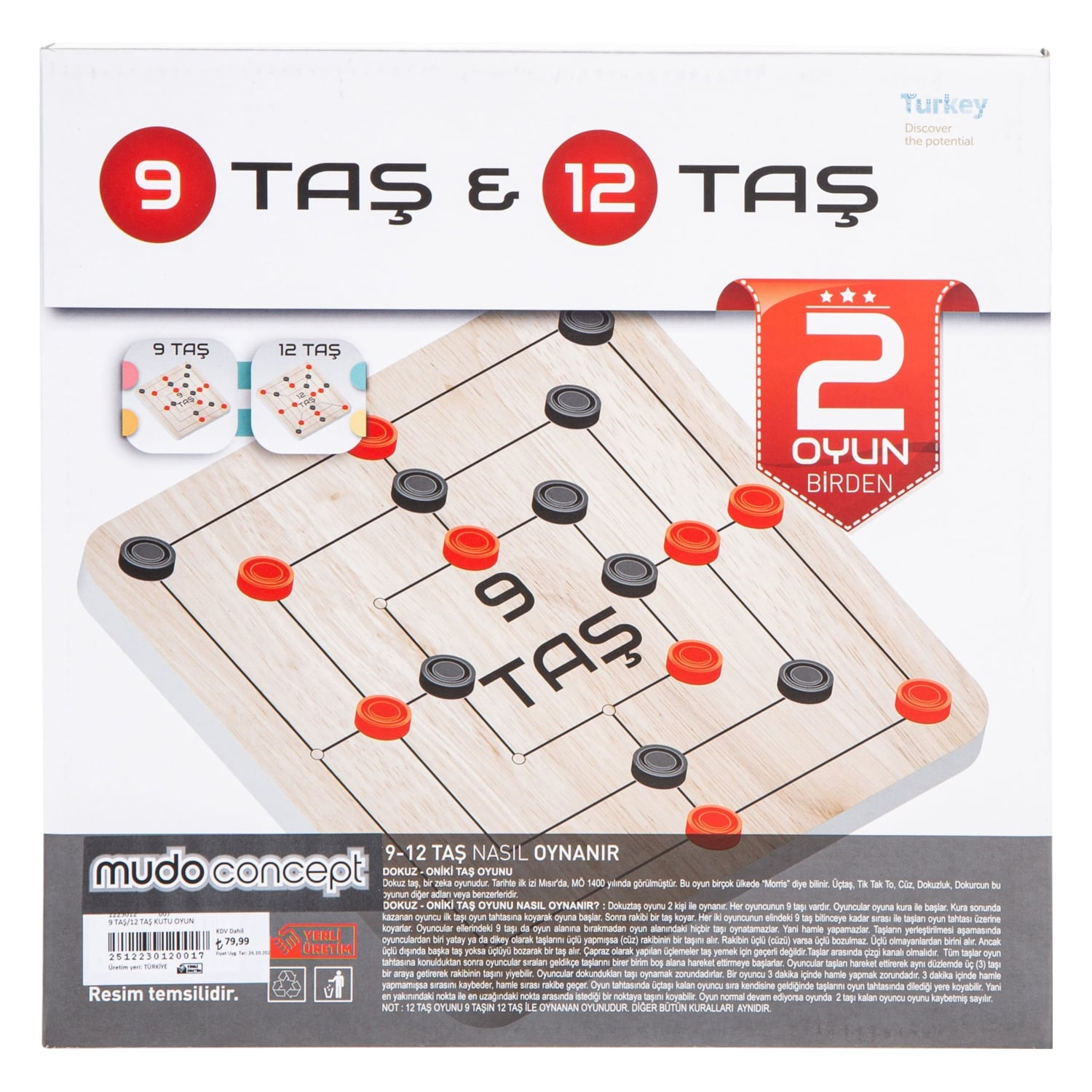 9 TAŞ/12 TAŞ KUTU OYUN