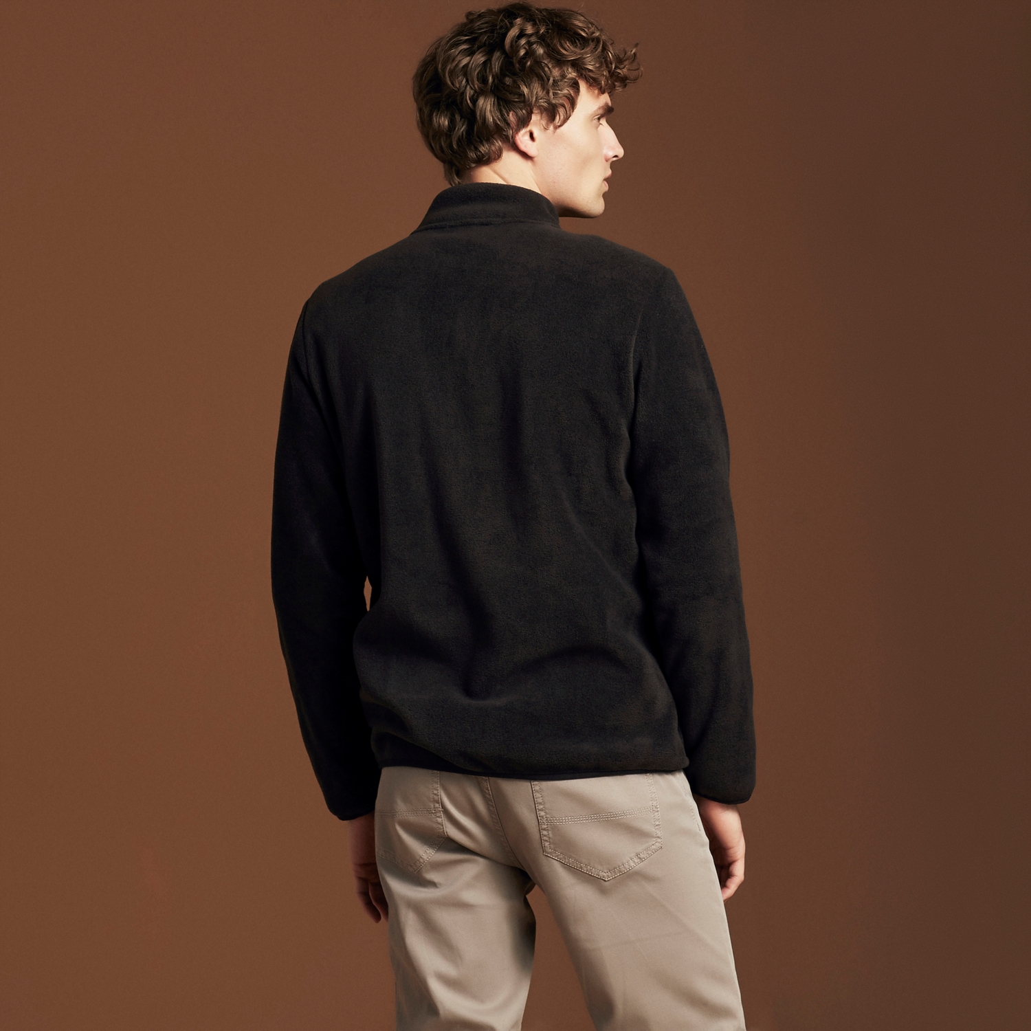 DİK YAKA FERMUARLI POLAR SWEATSHIRT